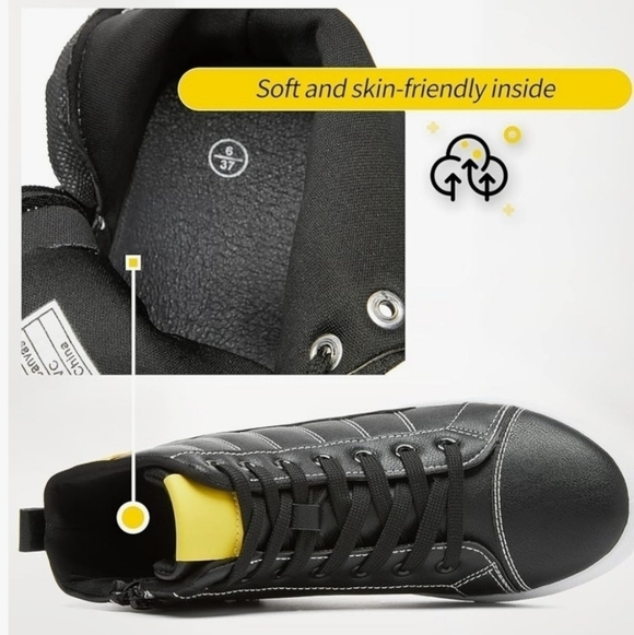 ZGR High Top Sneakers for Women Lace Up Leather Fashion Sneakers Ankle Boots - Picture 5 of 6